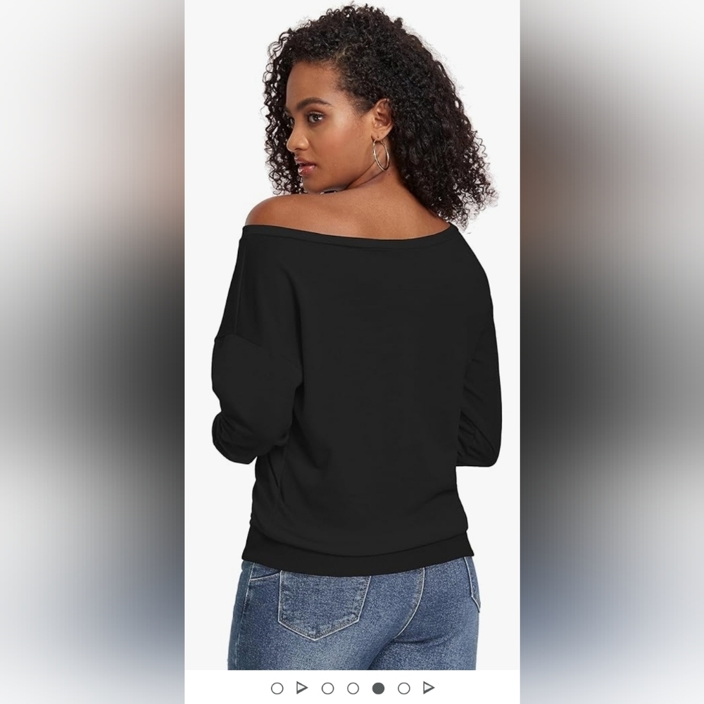 Off shoulder "kiss" long sleeve top XL - Picture 4 of 4